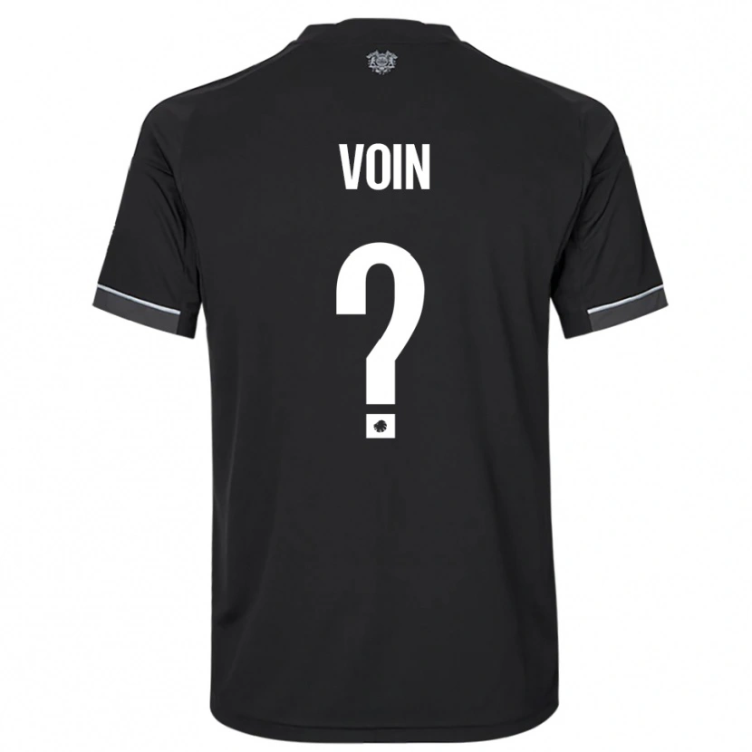 Danxen Mænd Simon Voin #0 Sort Hvid Udebane Spillertrøjer 2025/26 Trøje T-Shirt