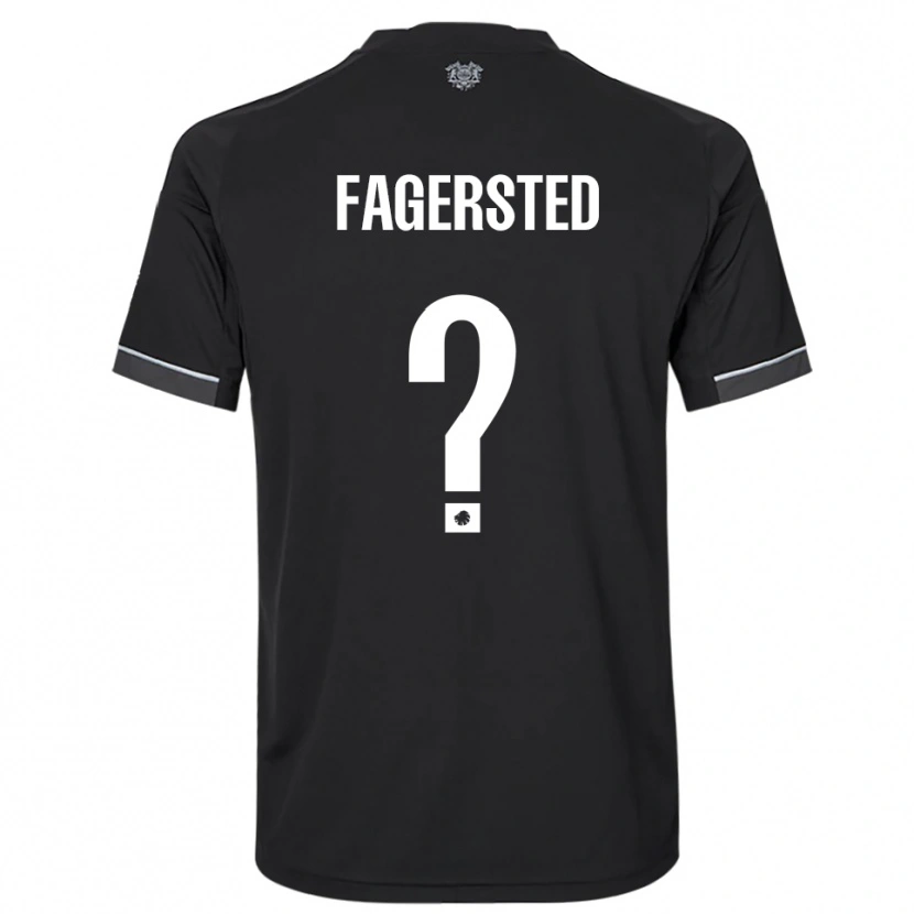 Danxen Mænd Johan Fagersted #0 Sort Hvid Udebane Spillertrøjer 2025/26 Trøje T-Shirt