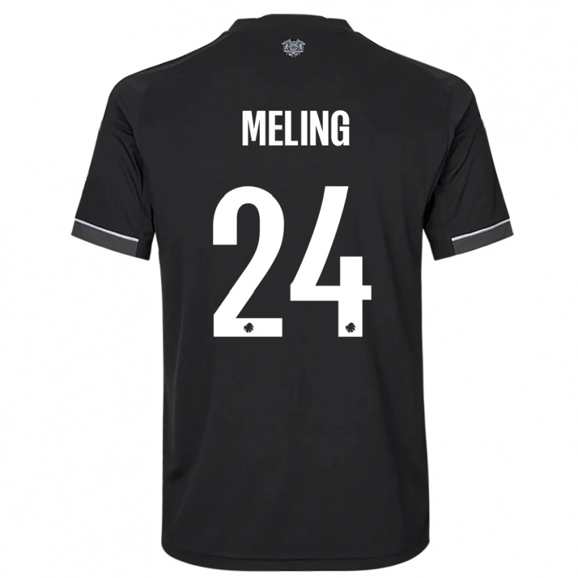 Danxen Mænd Birger Meling #24 Sort Hvid Udebane Spillertrøjer 2025/26 Trøje T-Shirt
