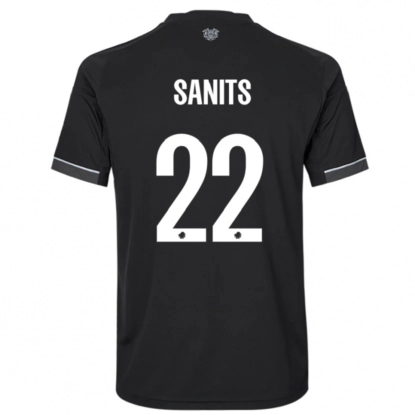Danxen Mænd Dimitri Sanits #22 Sort Hvid Udebane Spillertrøjer 2025/26 Trøje T-Shirt
