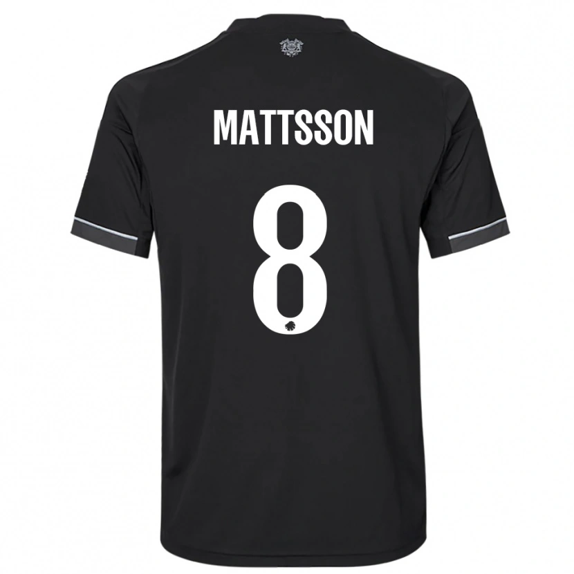 Danxen Mænd Magnus Mattsson #8 Sort Hvid Udebane Spillertrøjer 2025/26 Trøje T-Shirt