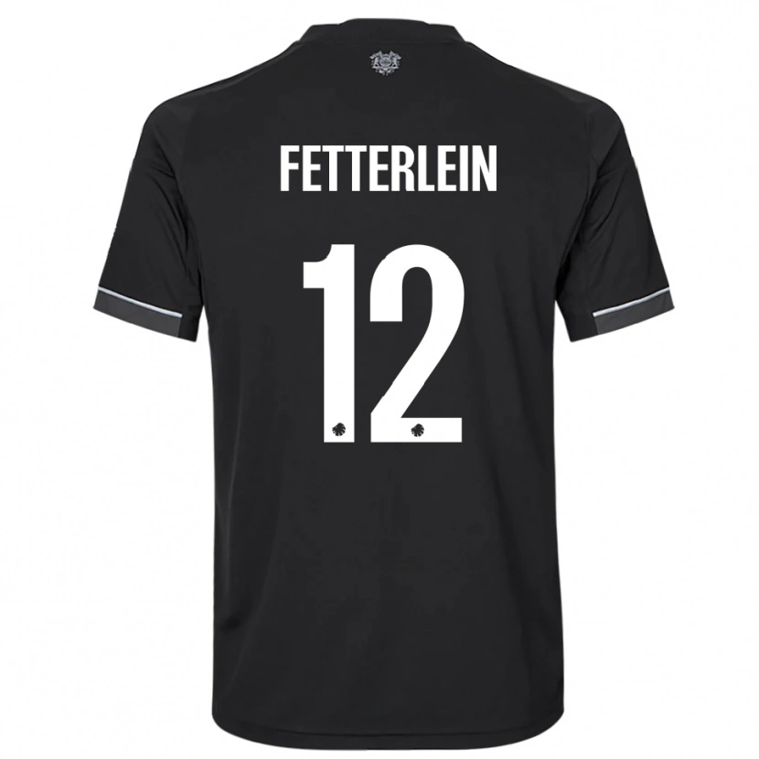 Danxen Mænd Sean Fetterlein #12 Sort Hvid Udebane Spillertrøjer 2025/26 Trøje T-Shirt