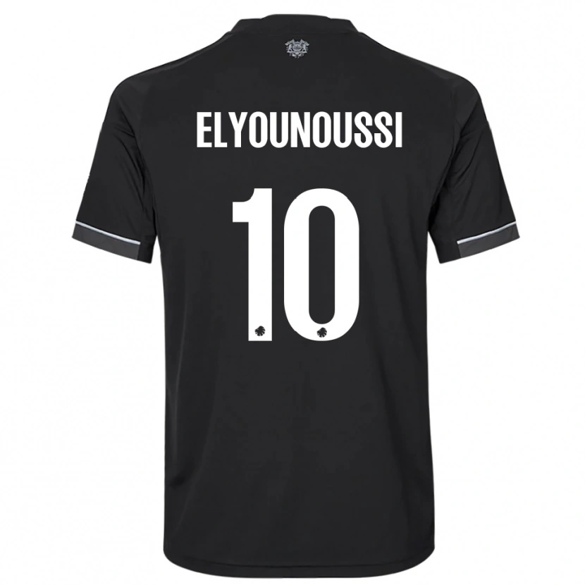 Danxen Mænd Mohamed Elyounoussi #10 Sort Hvid Udebane Spillertrøjer 2025/26 Trøje T-Shirt