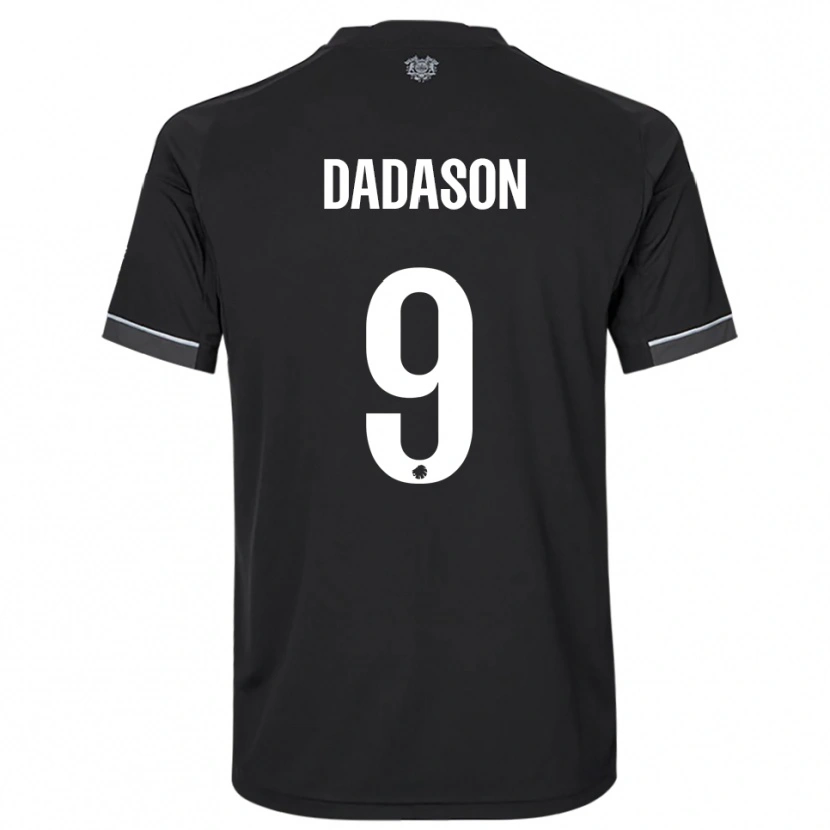 Danxen Mænd Viktor Dadason #9 Sort Hvid Udebane Spillertrøjer 2025/26 Trøje T-Shirt