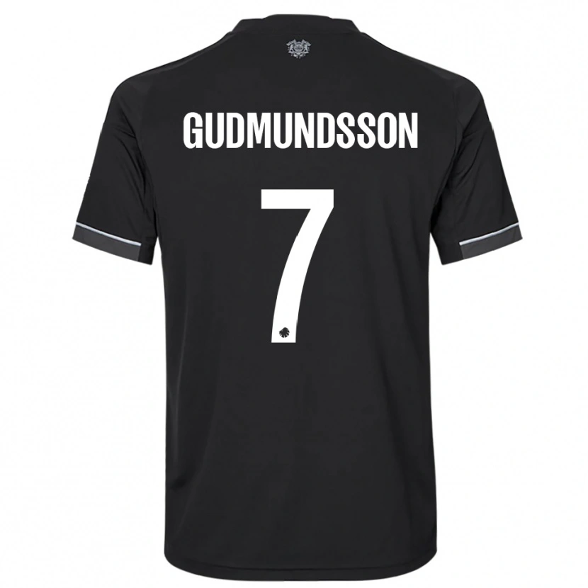 Danxen Mænd Galdur Gudmundsson #7 Sort Hvid Udebane Spillertrøjer 2025/26 Trøje T-Shirt
