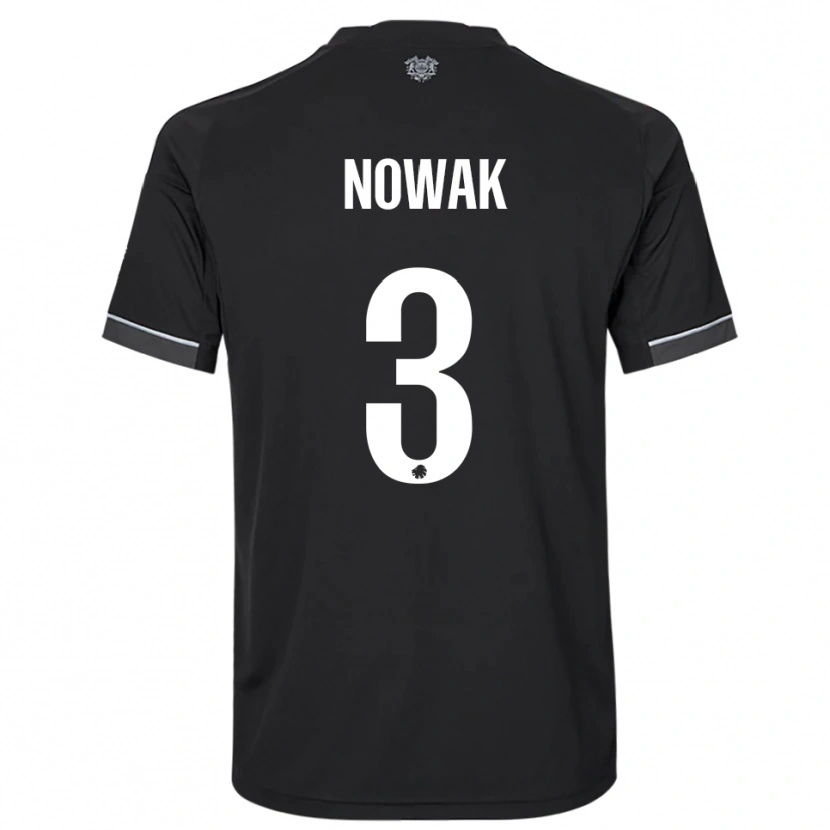 Danxen Mænd Julie Nowak #3 Sort Hvid Udebane Spillertrøjer 2025/26 Trøje T-Shirt