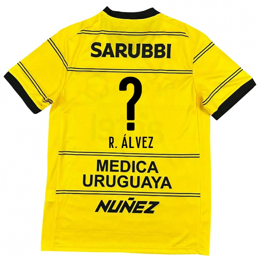Danxen Mænd Rodrigo Álvez #0 Sort Guld Udebane Spillertrøjer 2025/26 Trøje T-Shirt
