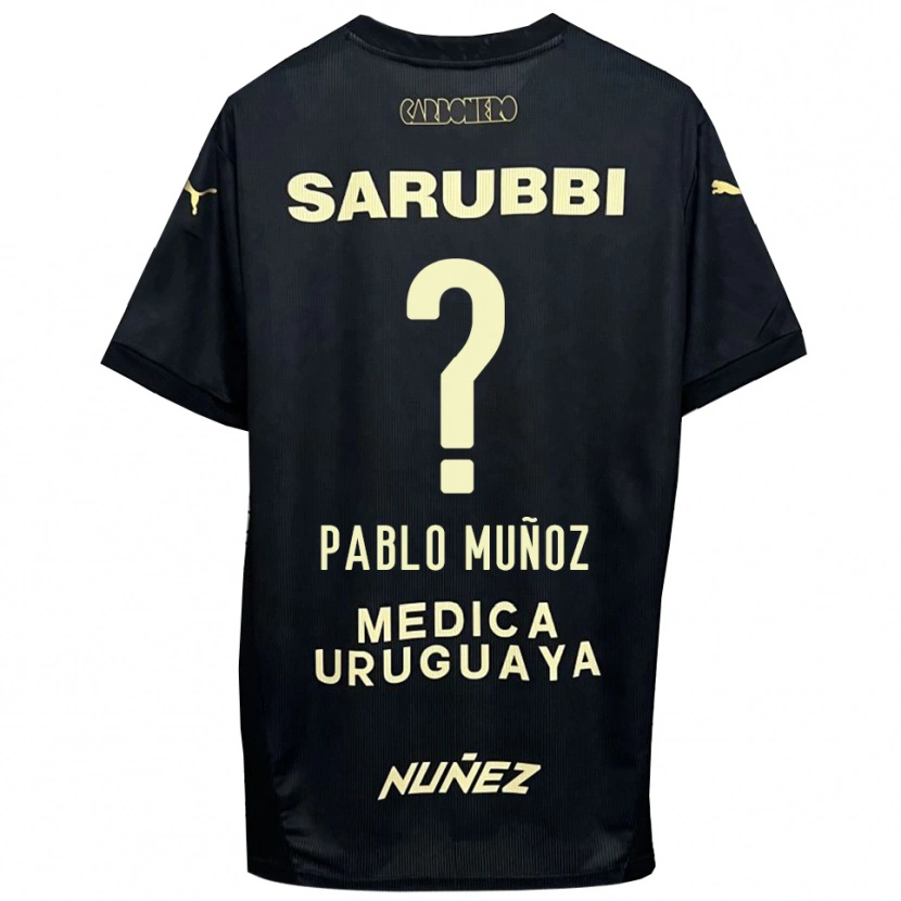 Danxen Mænd Juan Pablo Muñoz #0 Sort Guld Udebane Spillertrøjer 2025/26 Trøje T-Shirt