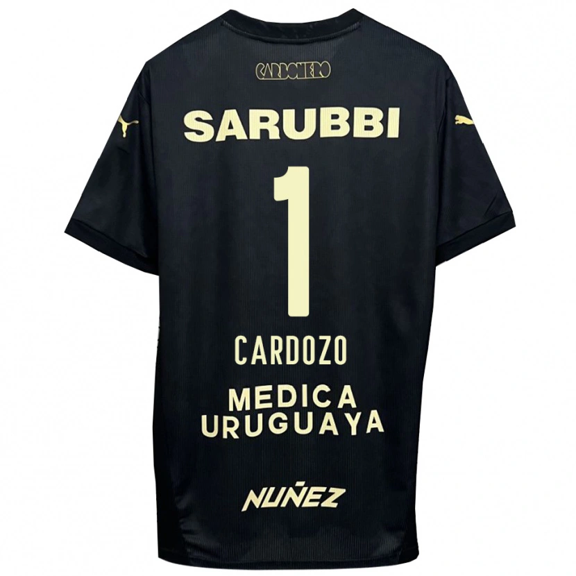 Danxen Mænd Thiago Cardozo #1 Sort Guld Udebane Spillertrøjer 2025/26 Trøje T-Shirt