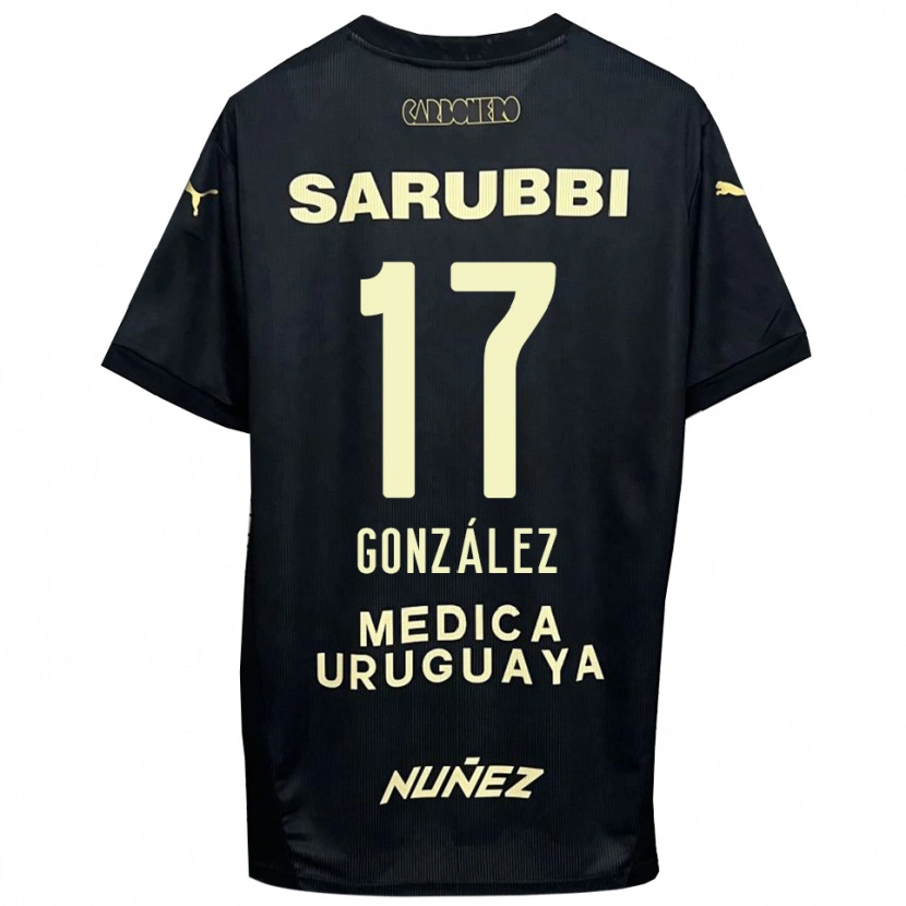 Danxen Mænd Luciano González #17 Sort Guld Udebane Spillertrøjer 2025/26 Trøje T-Shirt