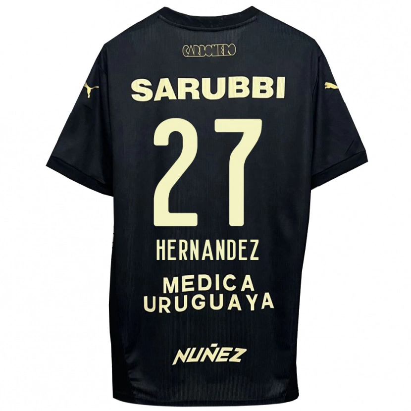 Danxen Mænd Lucas Hernández #27 Sort Guld Udebane Spillertrøjer 2025/26 Trøje T-Shirt
