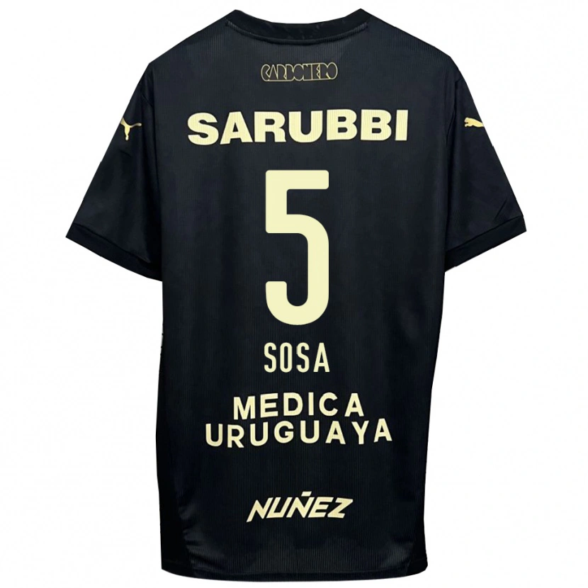 Danxen Mænd Ignacio Sosa #5 Sort Guld Udebane Spillertrøjer 2025/26 Trøje T-Shirt