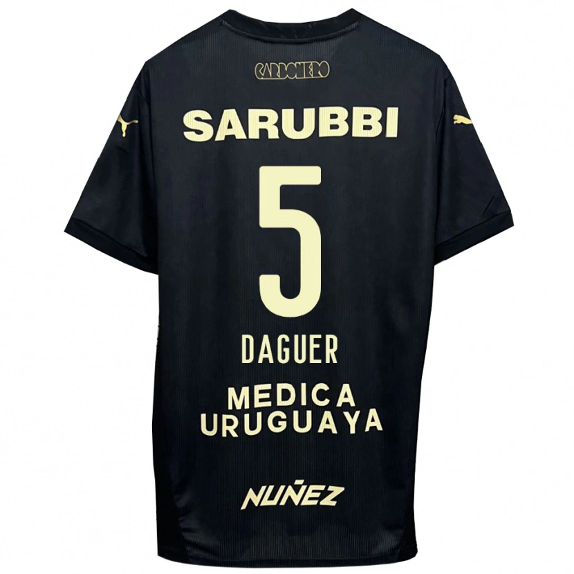 Danxen Mænd Julio Daguer #5 Sort Guld Udebane Spillertrøjer 2025/26 Trøje T-Shirt