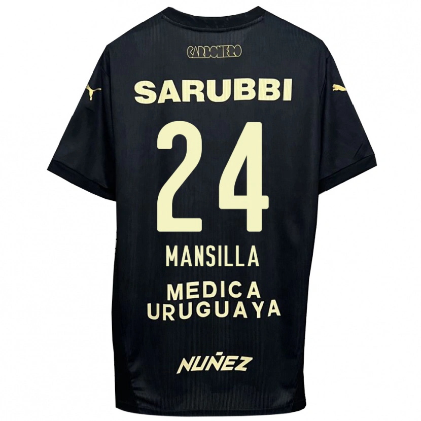 Danxen Mænd Brian Mansilla #24 Sort Guld Udebane Spillertrøjer 2025/26 Trøje T-Shirt