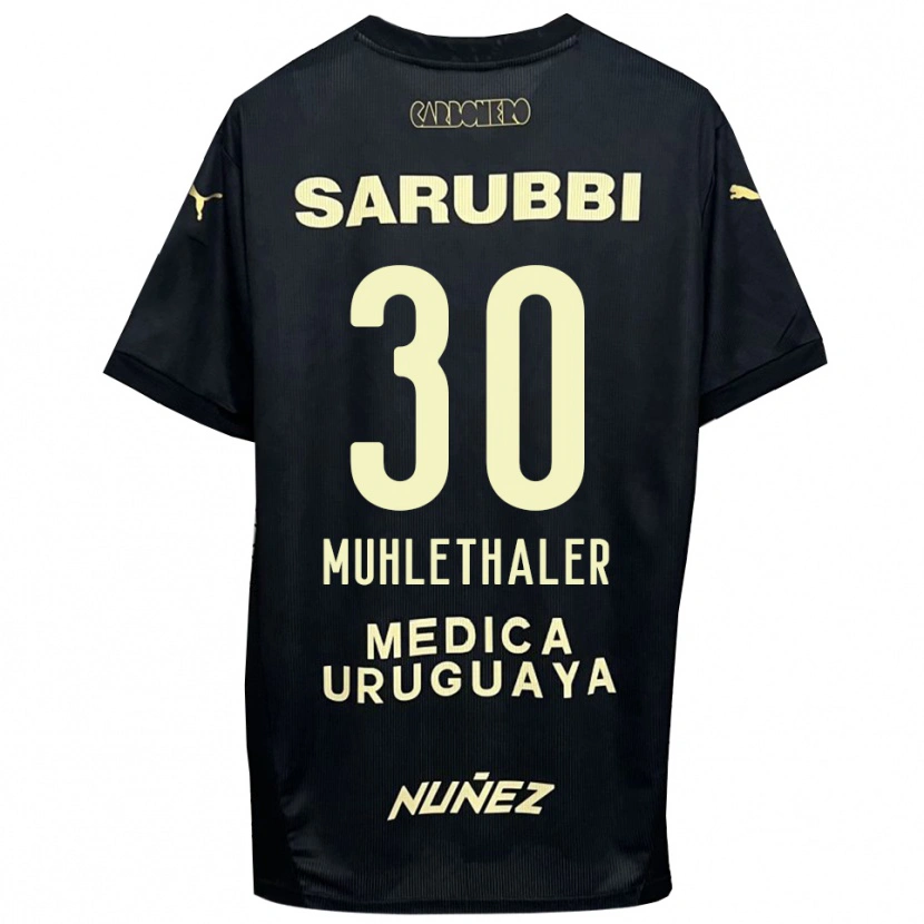 Danxen Mænd Stiven Muhlethaler #30 Sort Guld Udebane Spillertrøjer 2025/26 Trøje T-Shirt