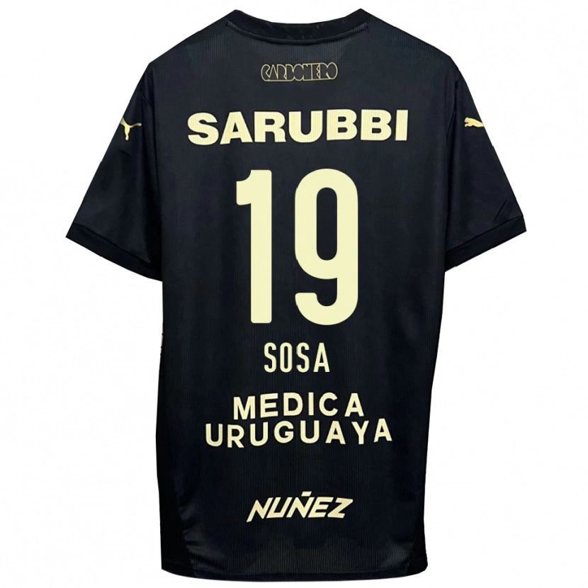 Danxen Mænd Diego Sosa #19 Sort Guld Udebane Spillertrøjer 2025/26 Trøje T-Shirt