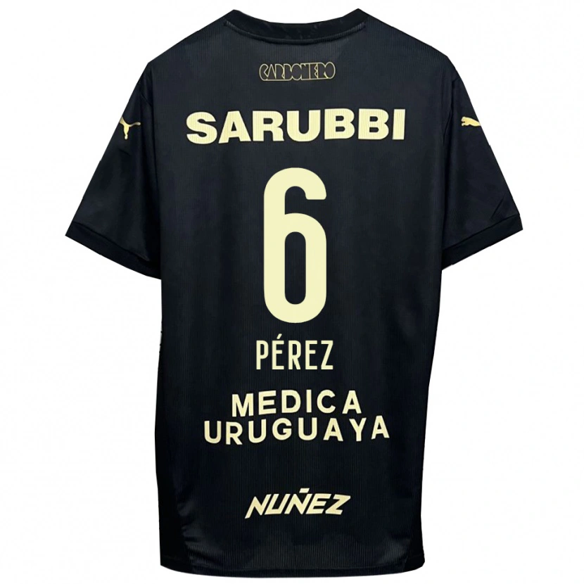 Danxen Mænd Rodrigo Pérez #6 Sort Guld Udebane Spillertrøjer 2025/26 Trøje T-Shirt
