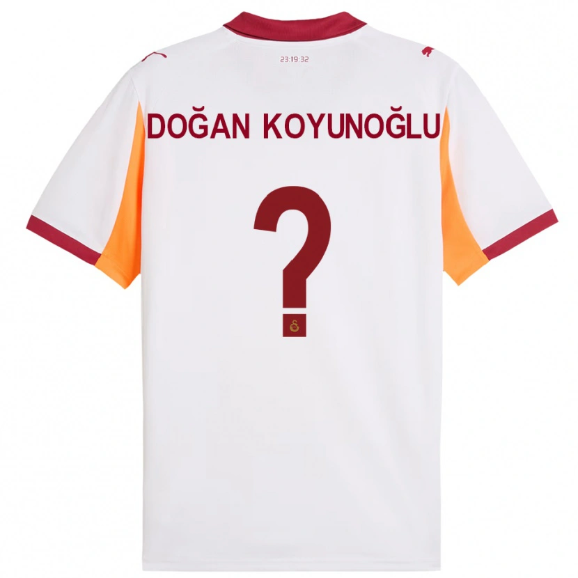 Danxen Mænd Arda Doğan Koyunoğlu #0 Hvid Rød Udebane Spillertrøjer 2025/26 Trøje T-Shirt