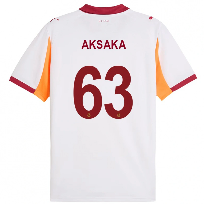 Danxen Mænd Baran Aksaka #63 Hvid Rød Udebane Spillertrøjer 2025/26 Trøje T-Shirt