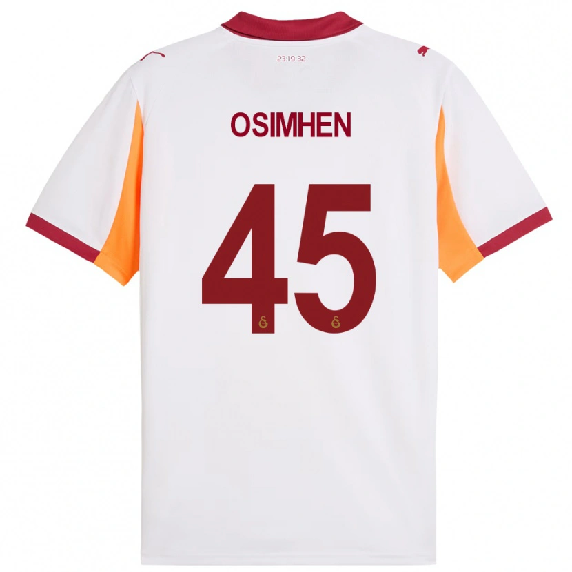 Danxen Mænd Victor Osimhen #45 Hvid Rød Udebane Spillertrøjer 2025/26 Trøje T-Shirt