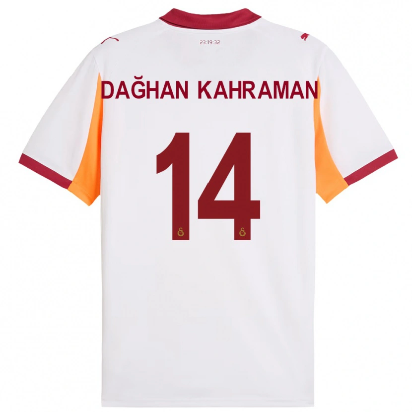 Danxen Mænd Yusuf Dağhan Kahraman #14 Hvid Rød Udebane Spillertrøjer 2025/26 Trøje T-Shirt