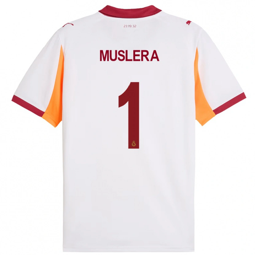 Danxen Mænd Fernando Muslera #1 Hvid Rød Udebane Spillertrøjer 2025/26 Trøje T-Shirt