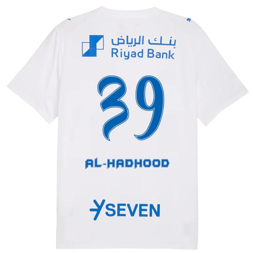 Danxen Mænd Abdulaziz Al-Hadhood #39 Hvid Blå Udebane Spillertrøjer 2025/26 Trøje T-Shirt
