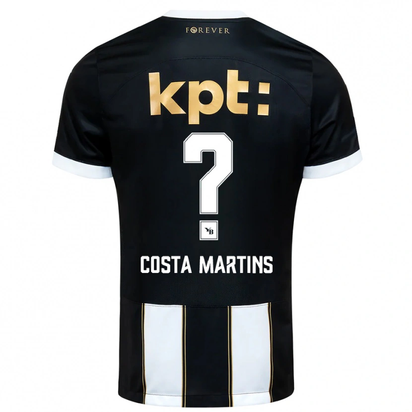 Danxen Mænd Yvann Costa Martins #0 Sort Hvid Udebane Spillertrøjer 2025/26 Trøje T-Shirt