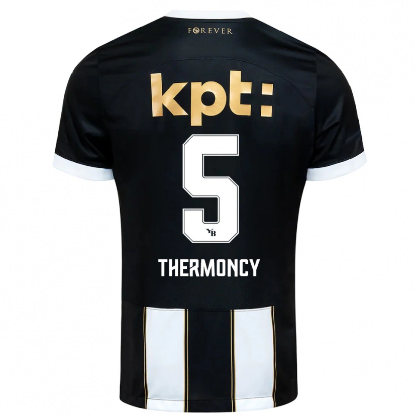 Danxen Mænd Keeto Thermoncy #5 Sort Hvid Udebane Spillertrøjer 2025/26 Trøje T-Shirt
