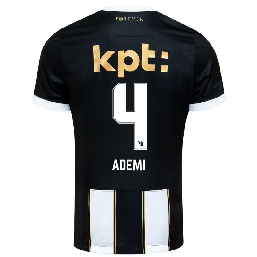Danxen Mænd Arnis Ademi #4 Sort Hvid Udebane Spillertrøjer 2025/26 Trøje T-Shirt