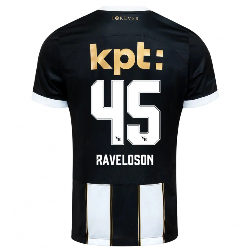 Danxen Mænd Rayan Raveloson #45 Sort Hvid Udebane Spillertrøjer 2025/26 Trøje T-Shirt