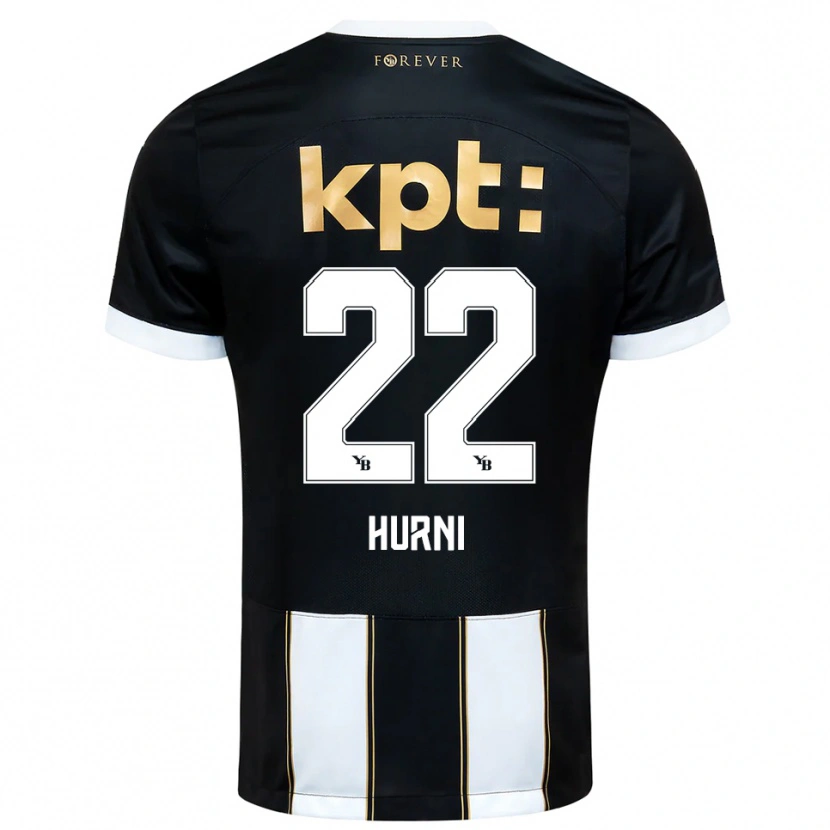 Danxen Mænd Thaïs Hurni #22 Sort Hvid Udebane Spillertrøjer 2025/26 Trøje T-Shirt