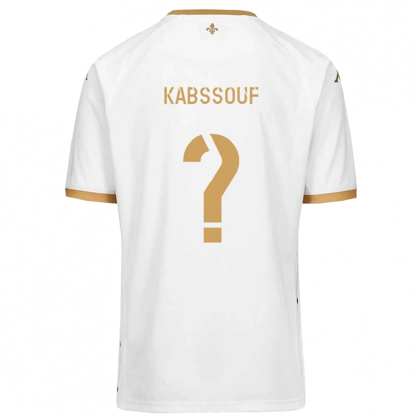 Danxen Mænd Salim Kabssouf #0 Hvid Guld Udebane Spillertrøjer 2025/26 Trøje T-Shirt