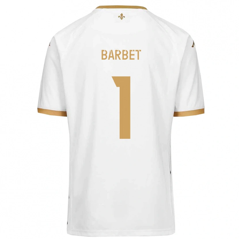 Danxen Mænd Hugo Barbet #1 Hvid Guld Udebane Spillertrøjer 2025/26 Trøje T-Shirt