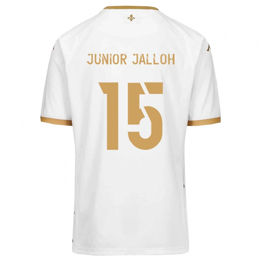 Danxen Mænd Abubakar Junior Jalloh #15 Hvid Guld Udebane Spillertrøjer 2025/26 Trøje T-Shirt