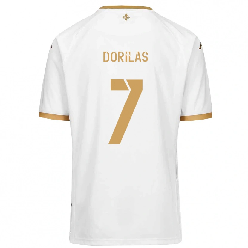 Danxen Mænd Johan Dorilas #7 Hvid Guld Udebane Spillertrøjer 2025/26 Trøje T-Shirt