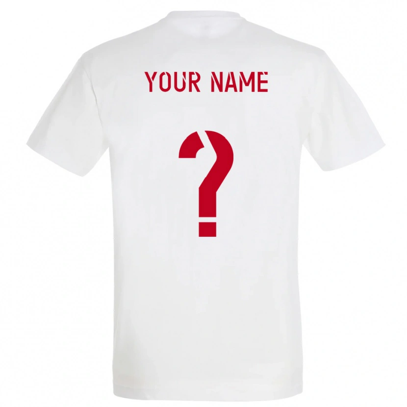 Danxen Mænd Dit Navn #0 Hvid Rød Gul Udebane Spillertrøjer 2025/26 Trøje T-Shirt