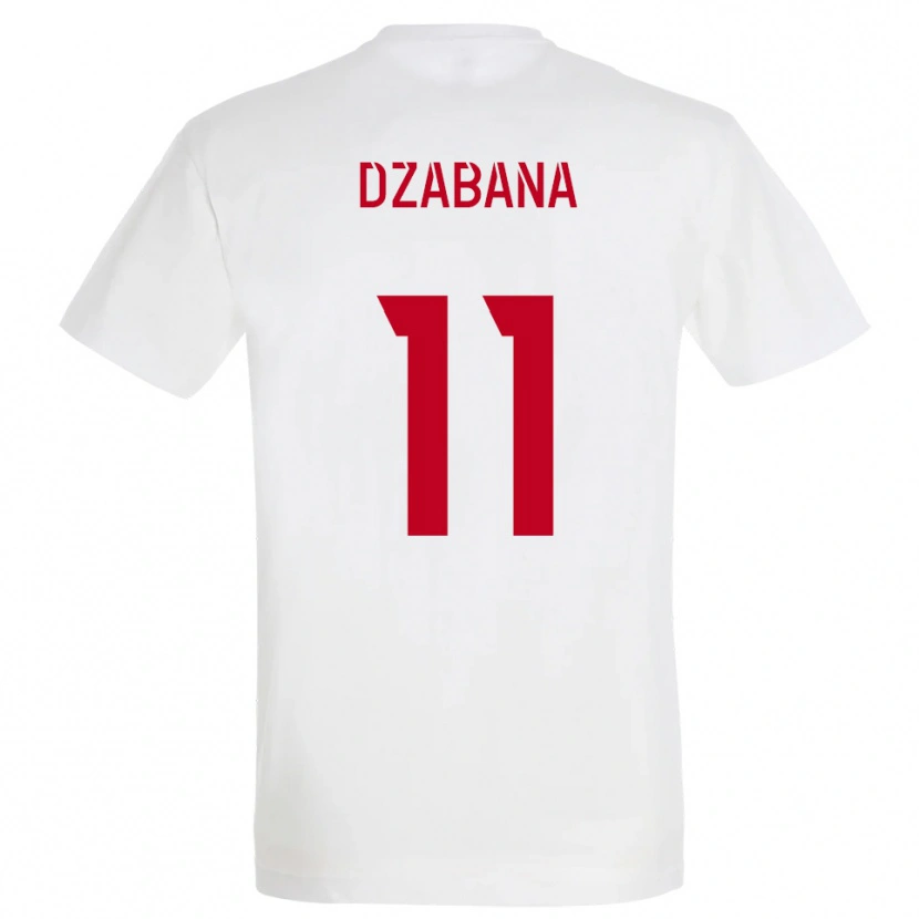 Danxen Mænd Alan Dzabana #11 Hvid Rød Gul Udebane Spillertrøjer 2025/26 Trøje T-Shirt