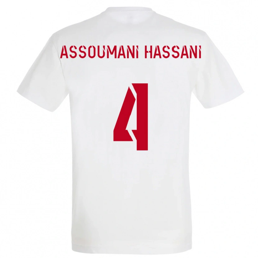 Danxen Mænd Nassim Assoumani Hassani #4 Hvid Rød Gul Udebane Spillertrøjer 2025/26 Trøje T-Shirt