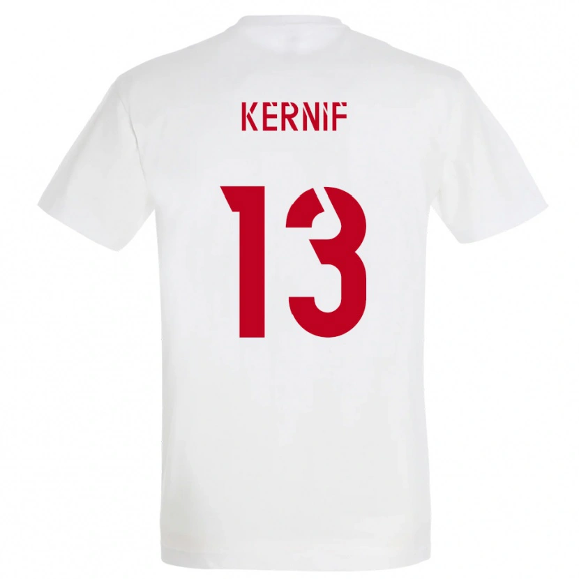 Danxen Mænd Nourdine Kernif #13 Hvid Rød Gul Udebane Spillertrøjer 2025/26 Trøje T-Shirt