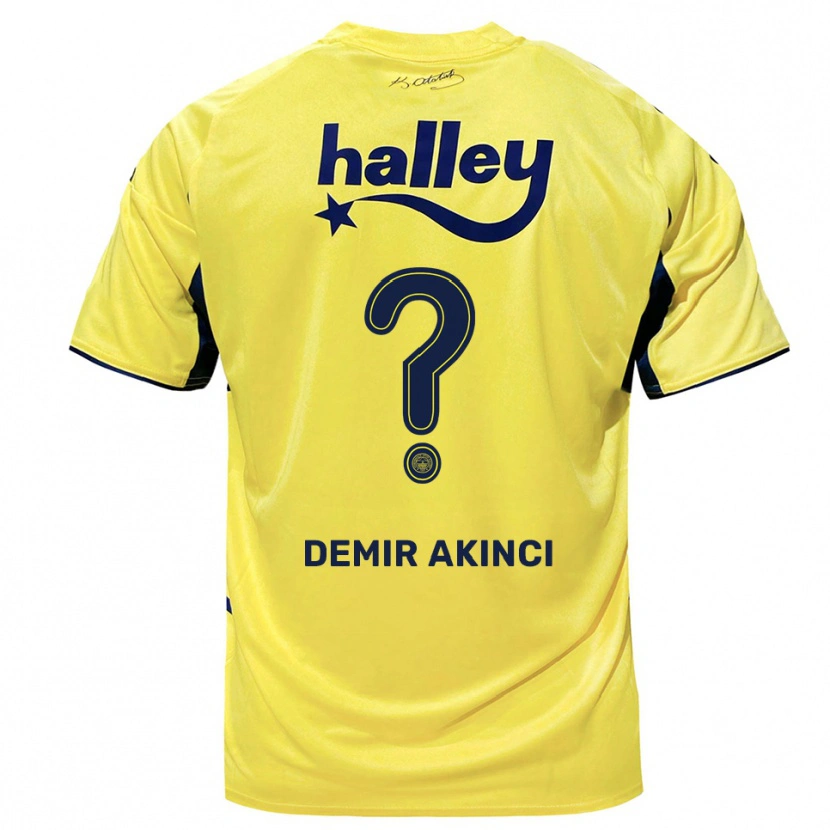 Danxen Mænd Nazım Demir Akıncı #0 Gul Mørkeblå Udebane Spillertrøjer 2025/26 Trøje T-Shirt