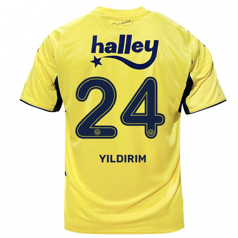 Danxen Mænd Fatoş Yıldırım #24 Gul Mørkeblå Udebane Spillertrøjer 2025/26 Trøje T-Shirt