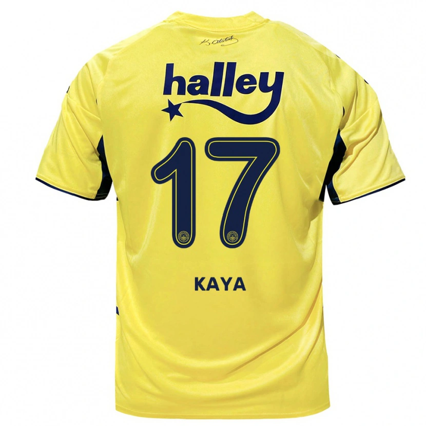 Danxen Mænd İpek Kaya #17 Gul Mørkeblå Udebane Spillertrøjer 2025/26 Trøje T-Shirt