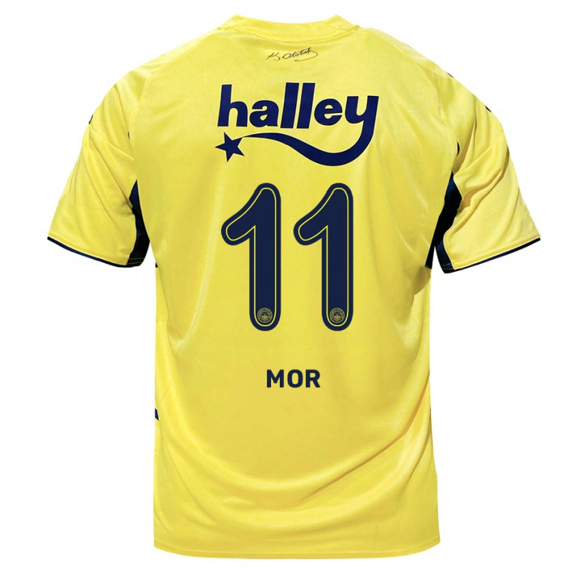 Danxen Mænd Emre Mor #11 Gul Mørkeblå Udebane Spillertrøjer 2025/26 Trøje T-Shirt