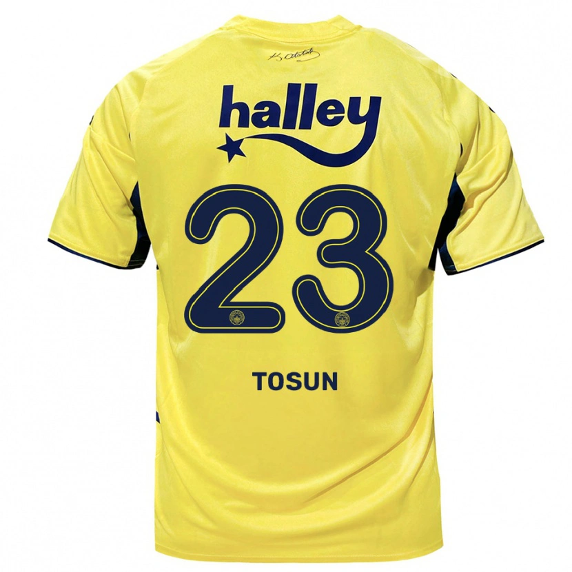 Danxen Mænd Cenk Tosun #23 Gul Mørkeblå Udebane Spillertrøjer 2025/26 Trøje T-Shirt