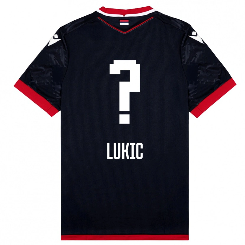 Danxen Mænd Bogdan Lukic #0 Sort Rød Udebane Spillertrøjer 2025/26 Trøje T-Shirt