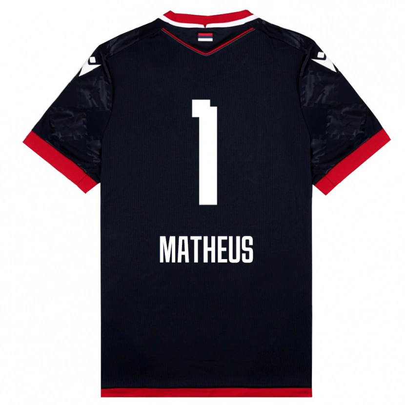 Danxen Mænd Matheus #1 Sort Rød Udebane Spillertrøjer 2025/26 Trøje T-Shirt