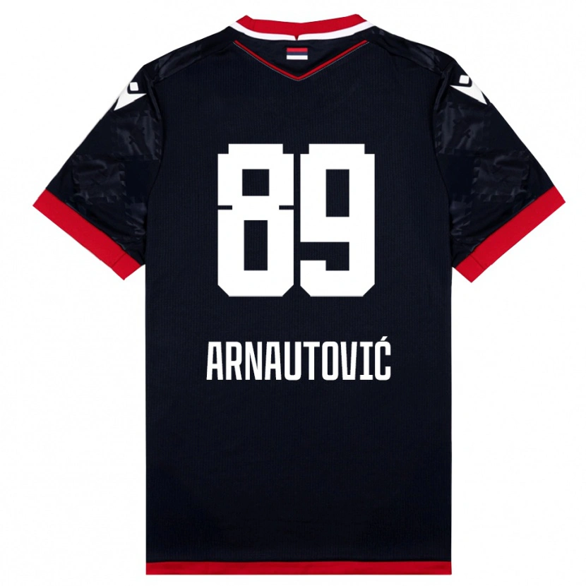 Danxen Mænd Marko Arnautovic #89 Sort Rød Udebane Spillertrøjer 2025/26 Trøje T-Shirt