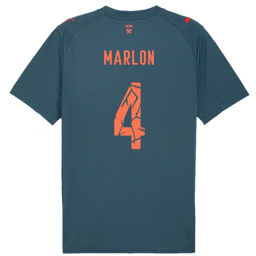 Danxen Mænd Marlon #4 Mørkeblå Rød Udebane Spillertrøjer 2025/26 Trøje T-Shirt