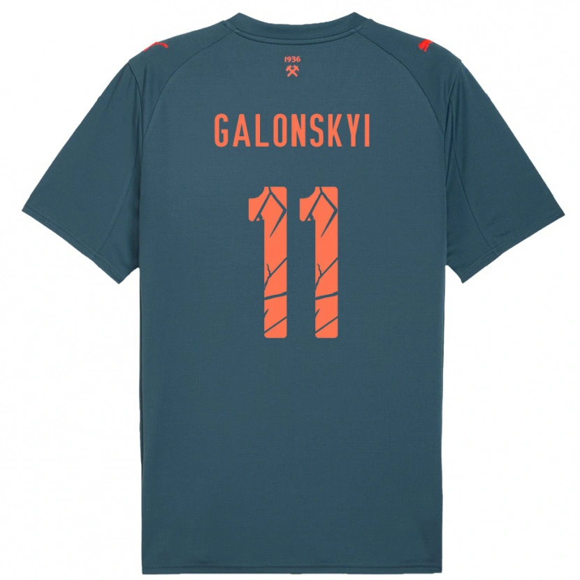 Danxen Mænd Valentyn Galonskyi #11 Mørkeblå Rød Udebane Spillertrøjer 2025/26 Trøje T-Shirt